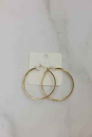 Flat Metal Hoop Earrings