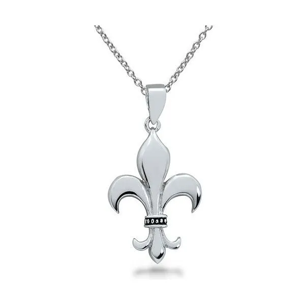 Fleur De Lis Necklace Sterling Silver