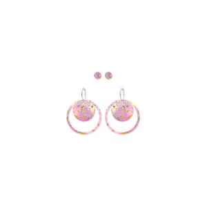Floating Florals Duo Circle Earrings