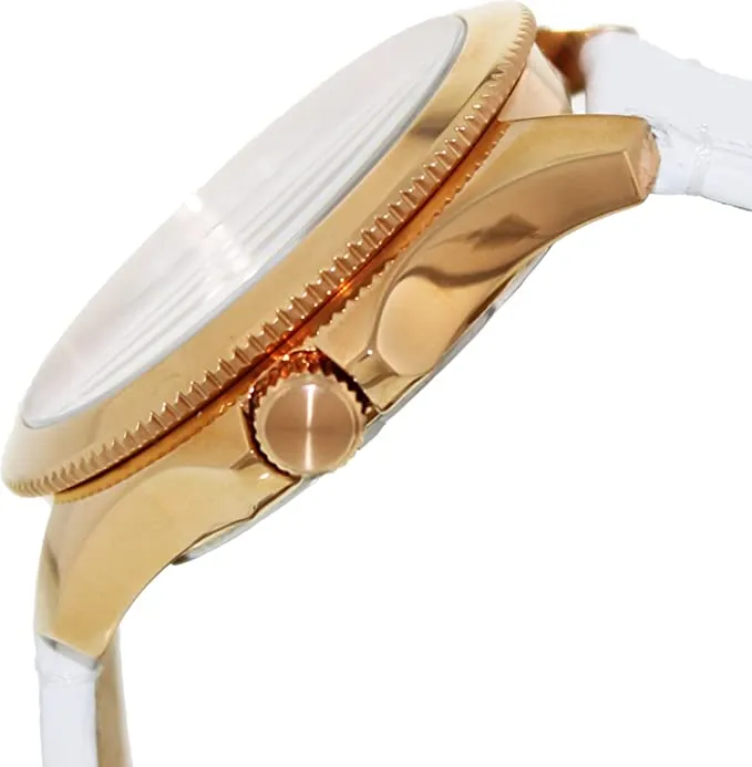Fossil Cecile Rose gold White Leather Women's Watch AM4486