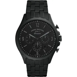 Fossil Forrester Black Stainless Steel Black Dial Chronograph Quartz Watch for Gents - FS5697
