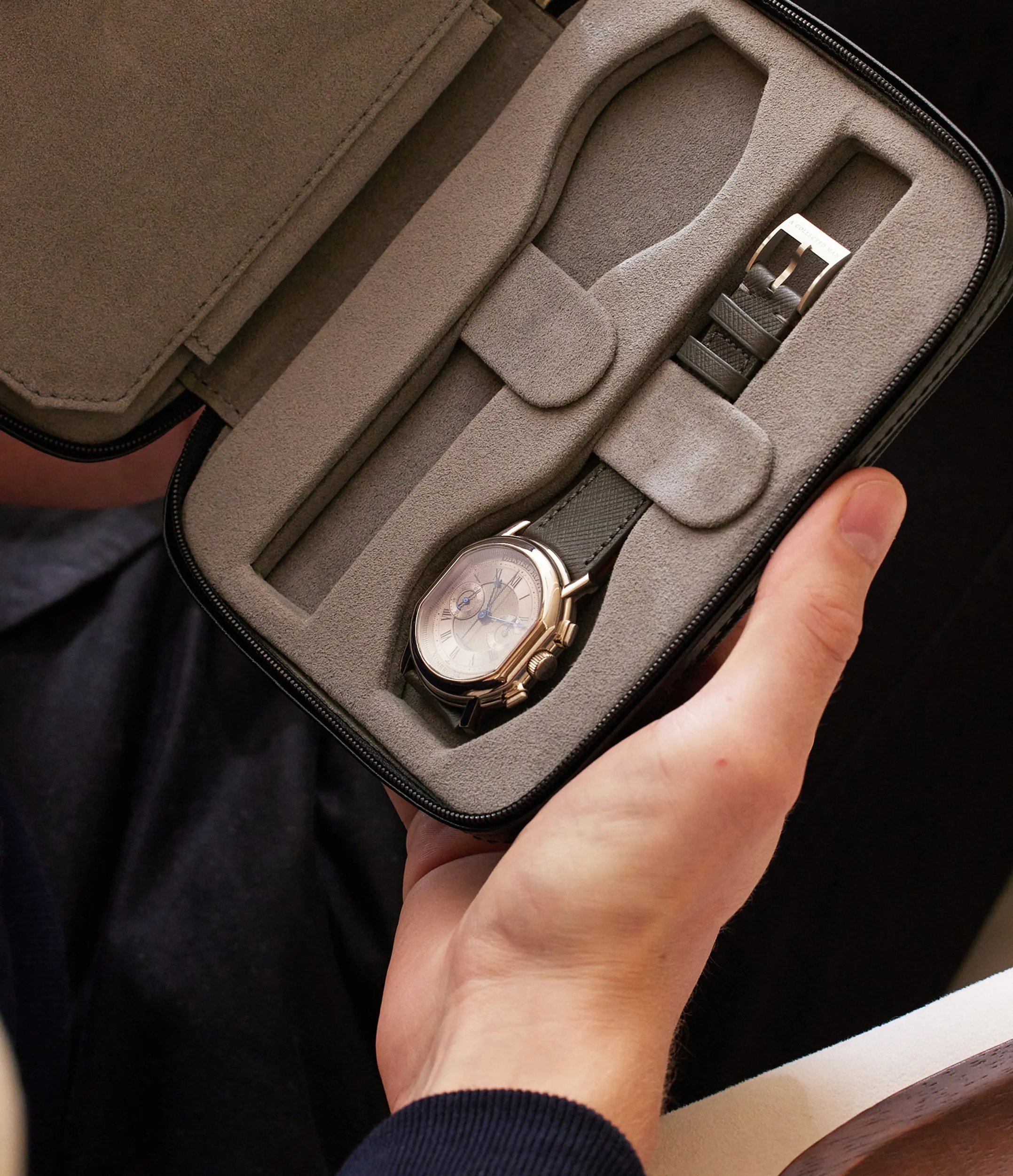 four-watch folio, saffiano