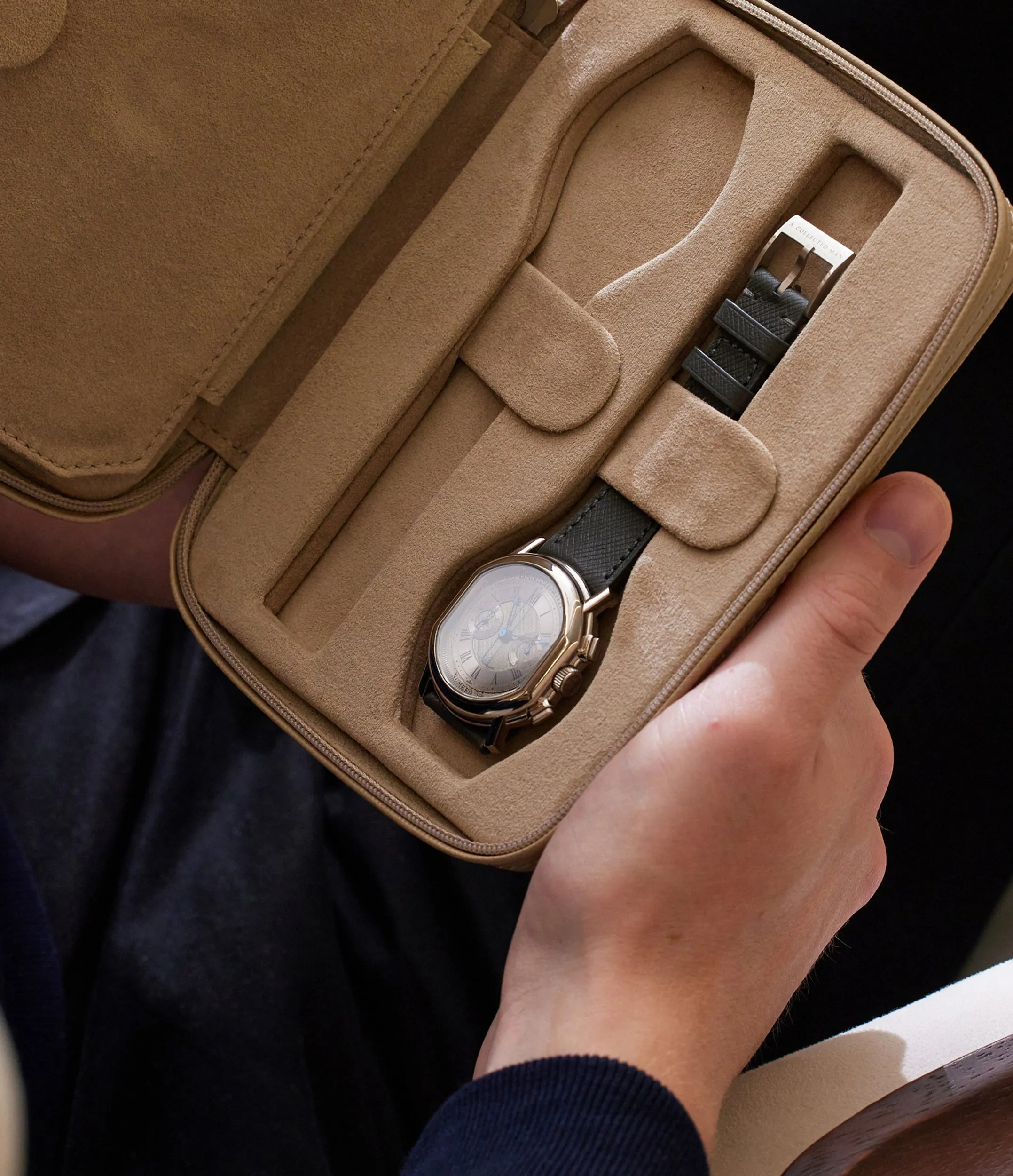 four-watch folio, saffiano