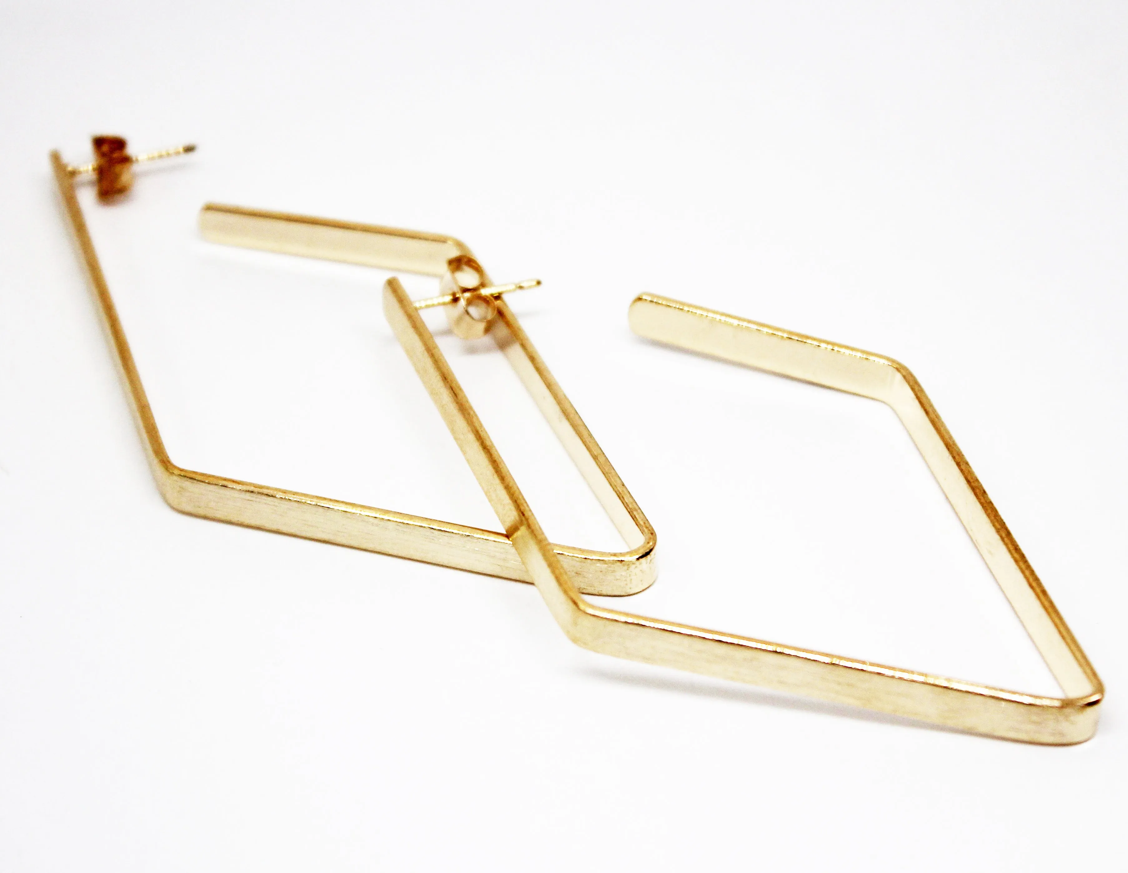 Free Thinker Gold Diamond Hoop Earrings