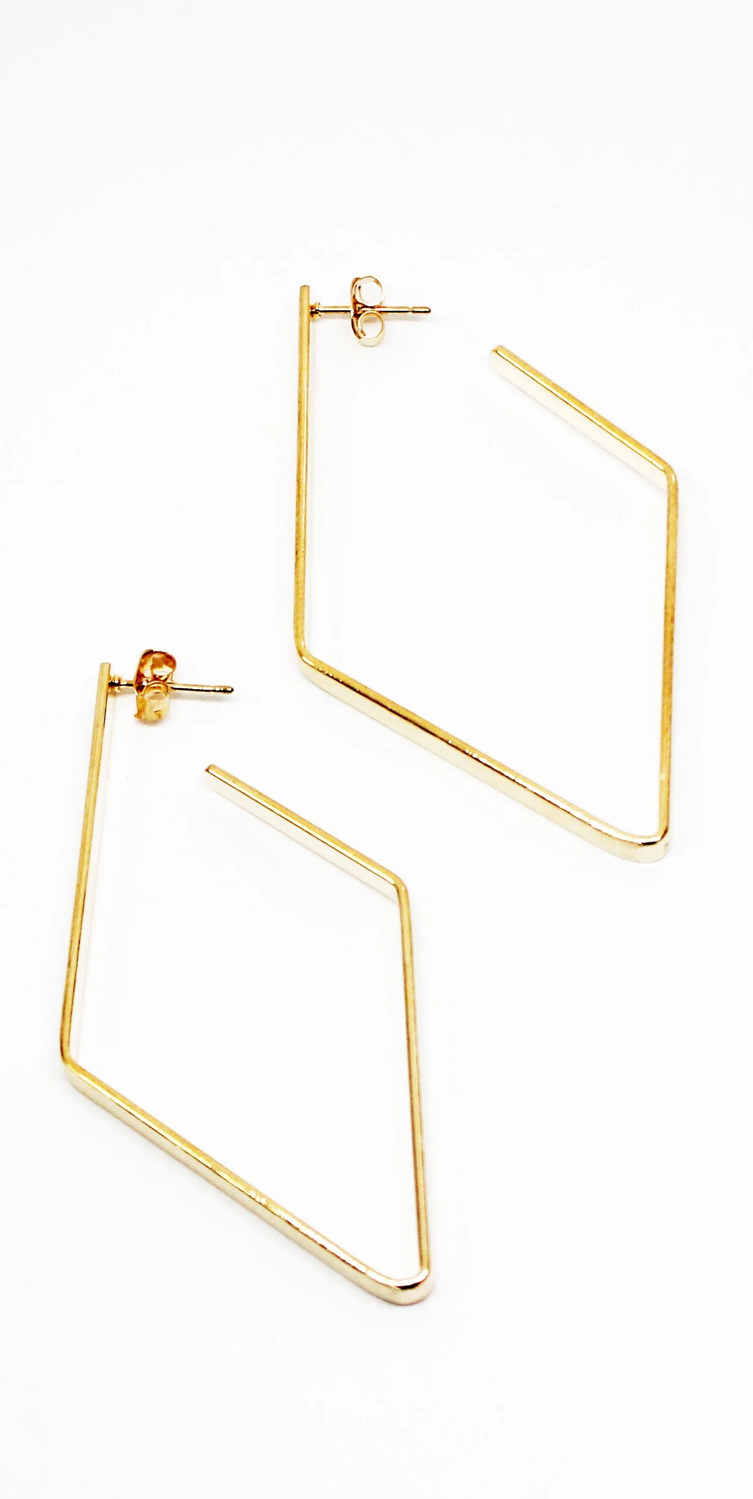Free Thinker Gold Diamond Hoop Earrings