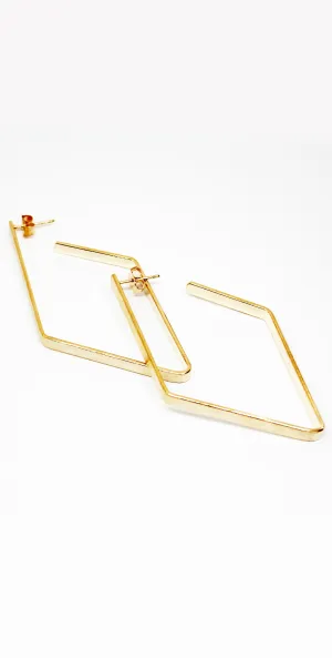 Free Thinker Gold Diamond Hoop Earrings
