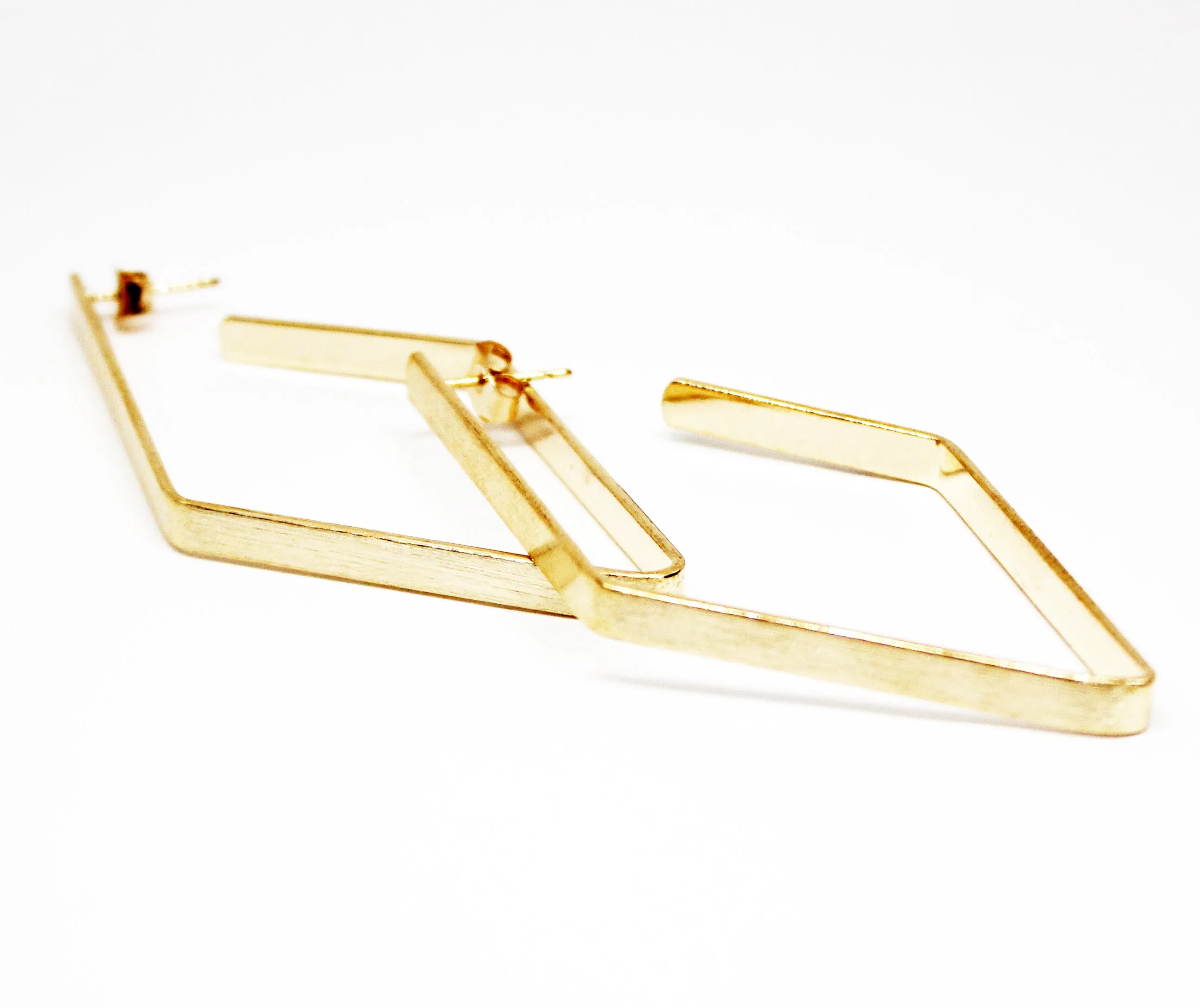 Free Thinker Gold Diamond Hoop Earrings