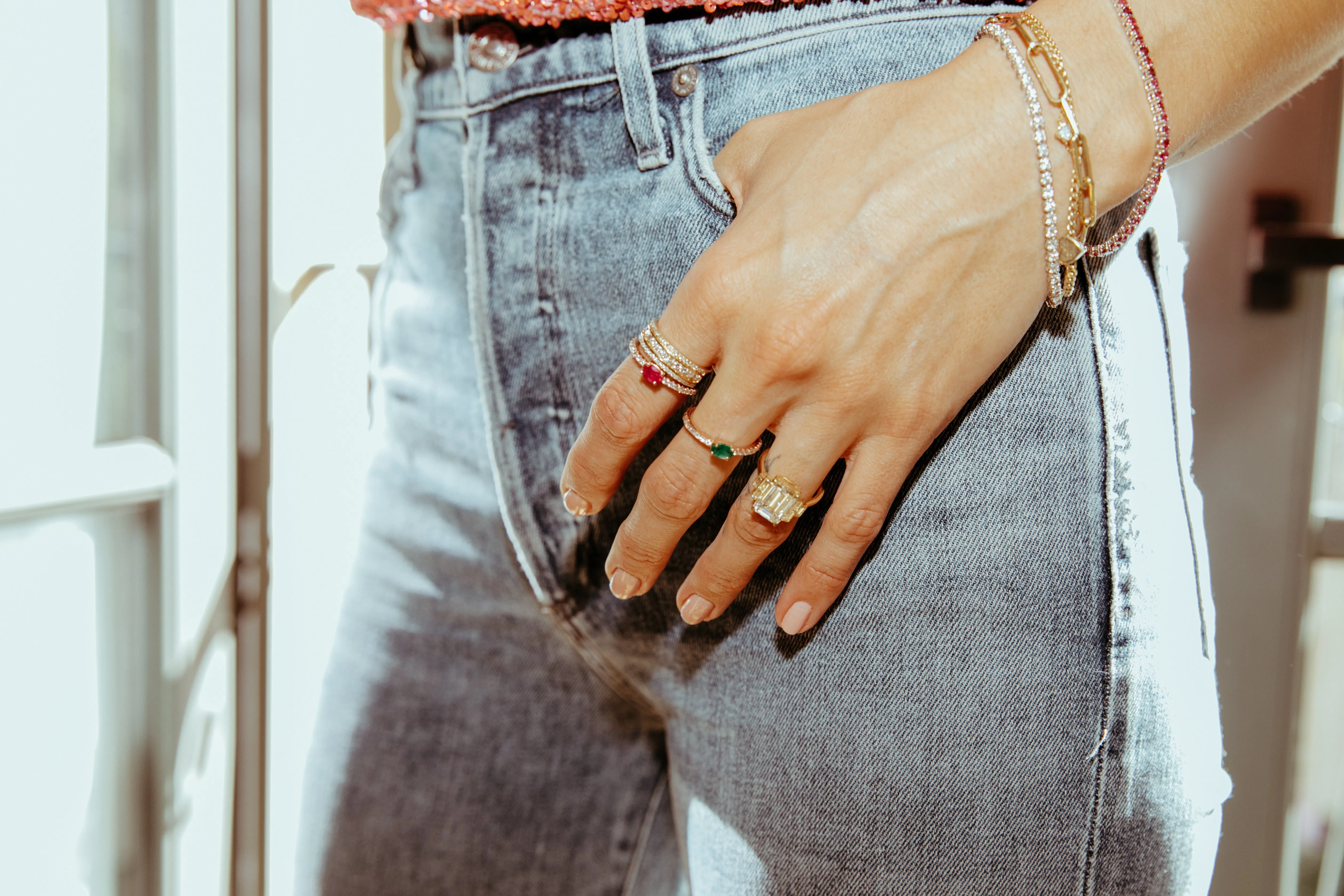 Gemstone Gum Drop Diamond Band