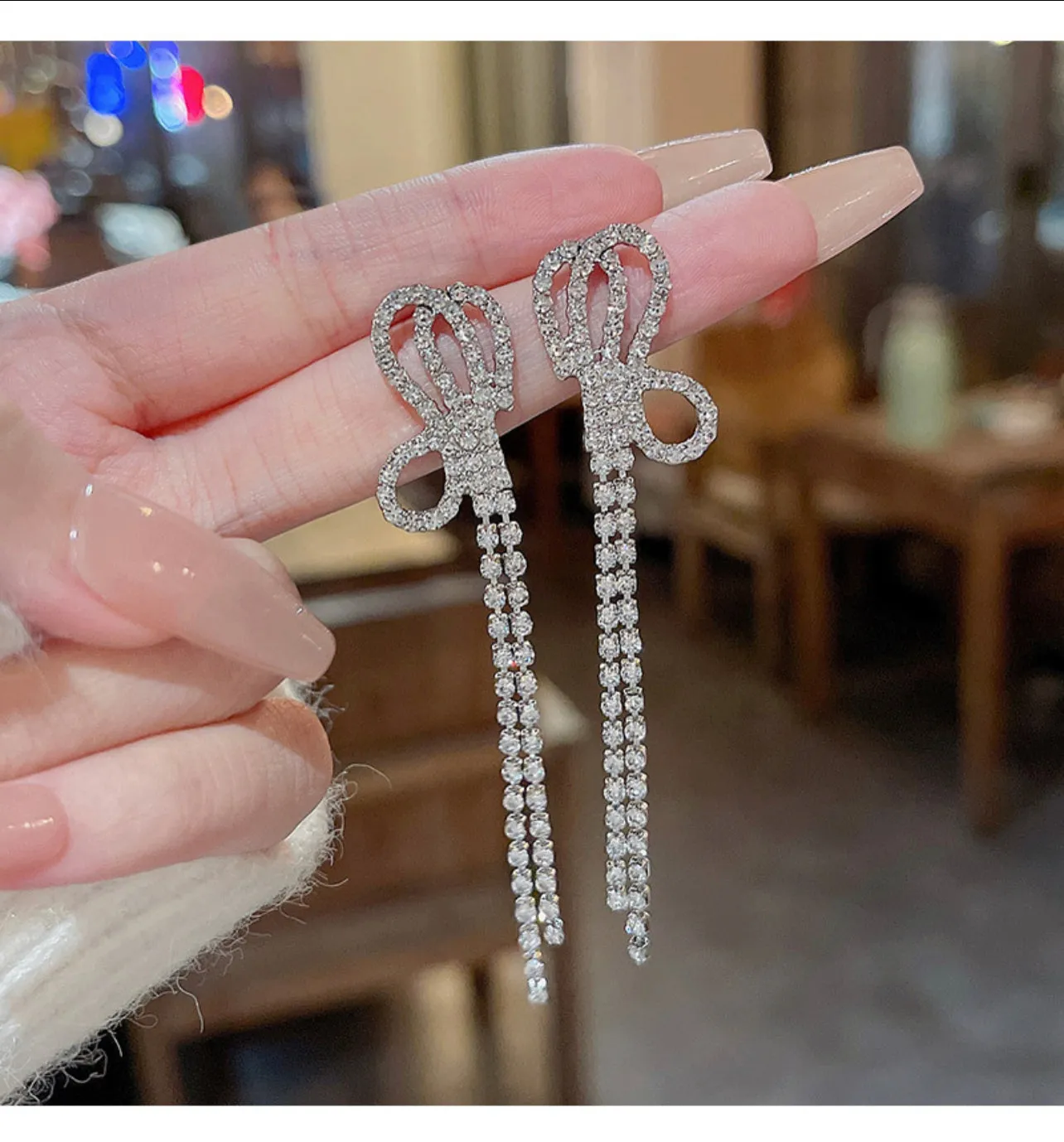 Geometric Alloy Inlay Rhinestones Women'S Drop Earrings