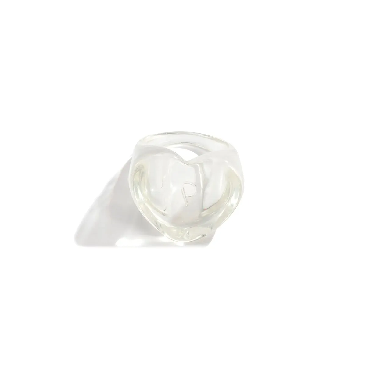 Geometric Colorful Resin Heart Ring
