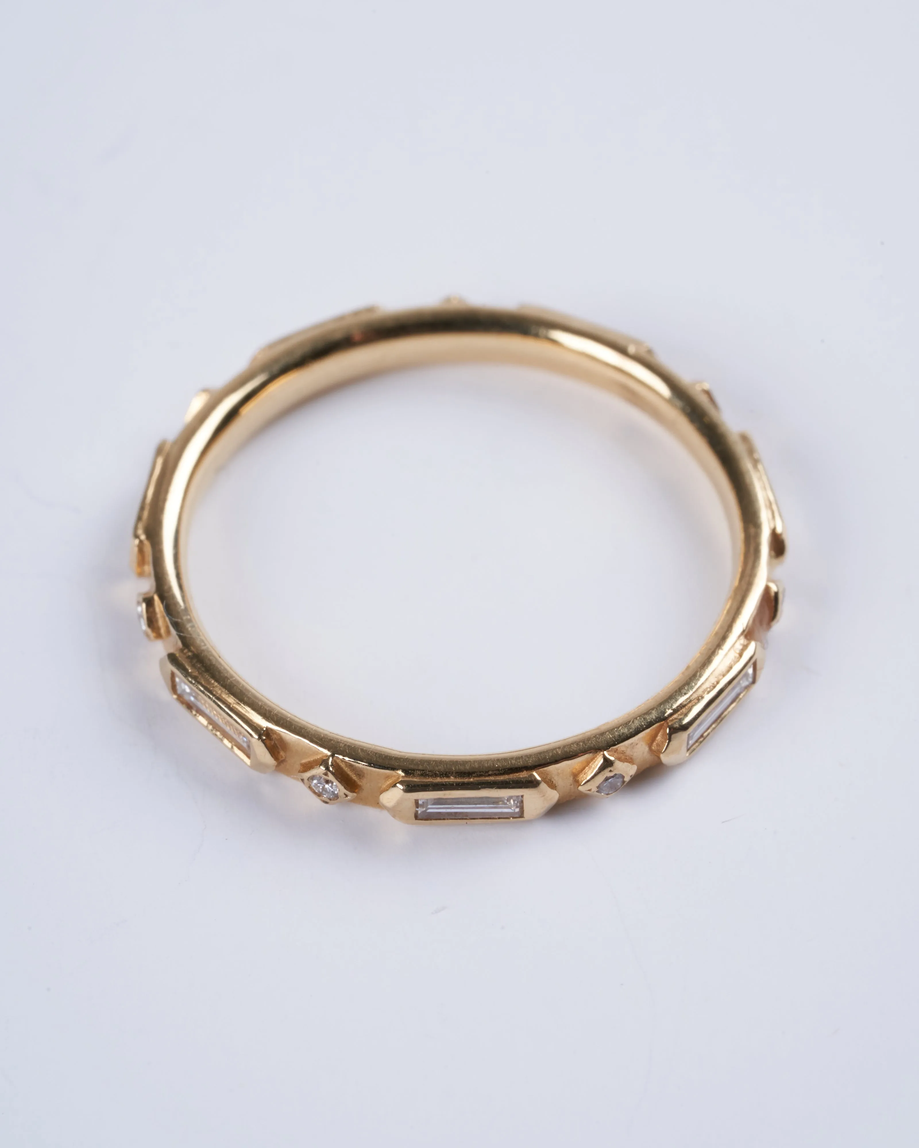 geometric diamond ring - gold