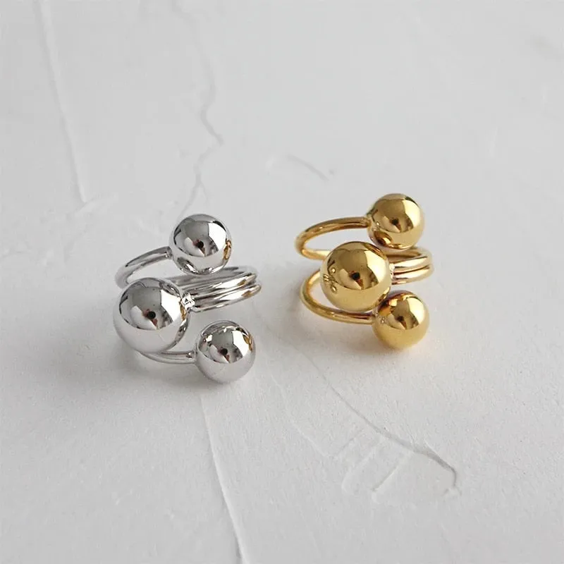 Geometric Irregular Exaggerated Metal Rings for Women