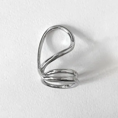 Geometric Irregular Exaggerated Metal Rings for Women