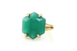 Geometric Onyx Ring in 14k Gold