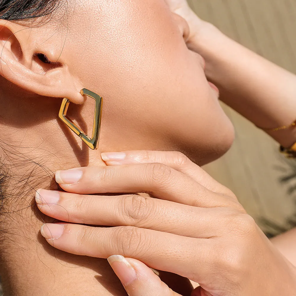 Geometric Pentagon Hoop Earrings