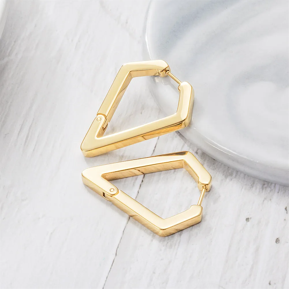 Geometric Pentagon Hoop Earrings