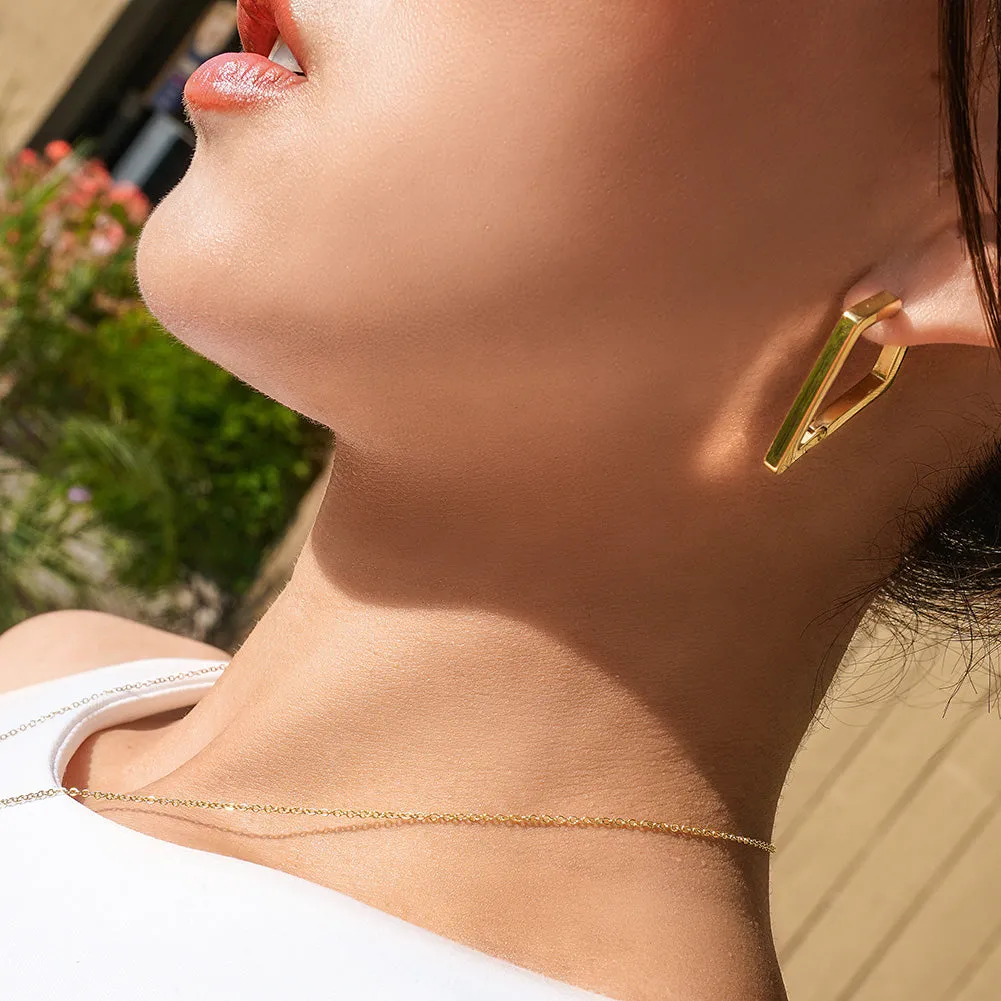 Geometric Pentagon Hoop Earrings