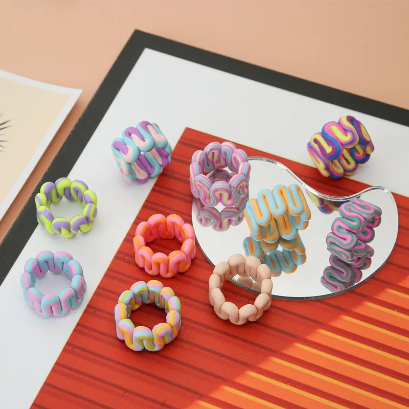 Geometric Wide Rings For Women