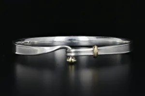 George Jensen 18K and Sterling Silver Hook & Eye Bracelet.