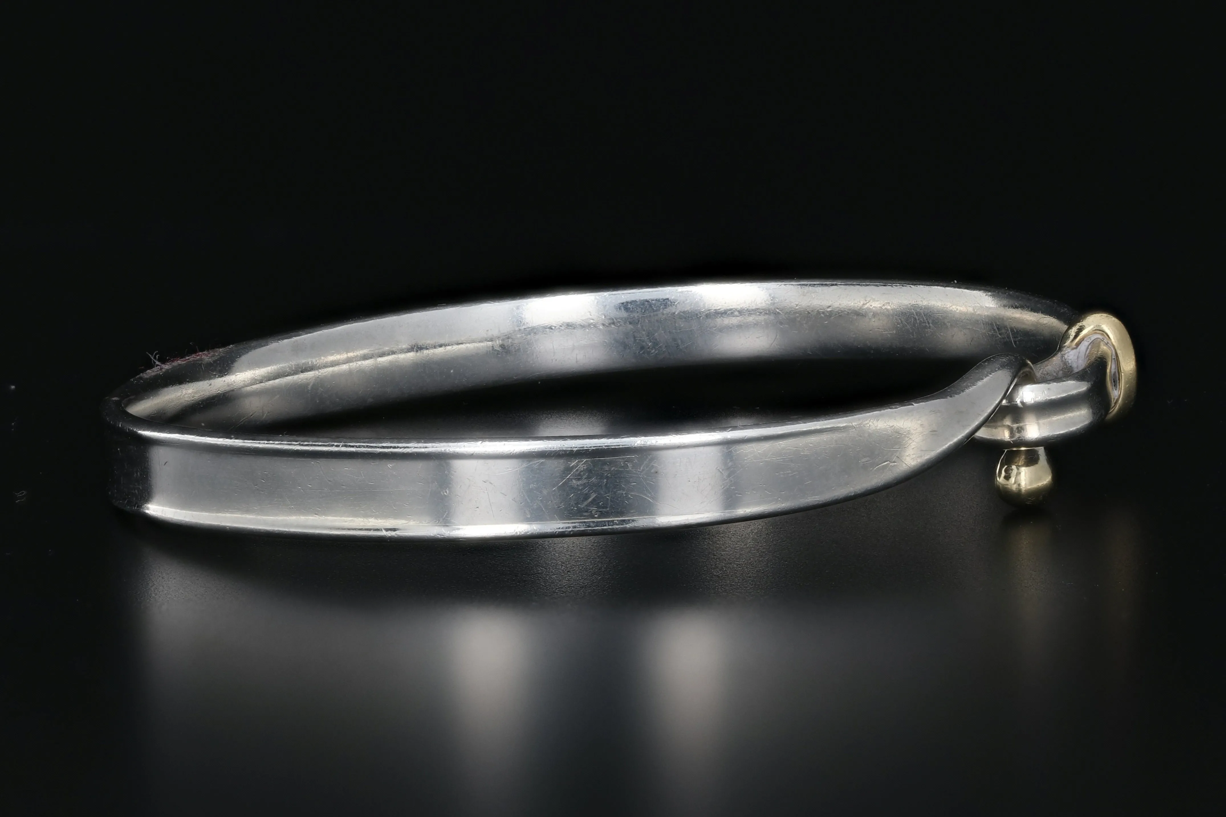 George Jensen 18K and Sterling Silver Hook & Eye Bracelet.
