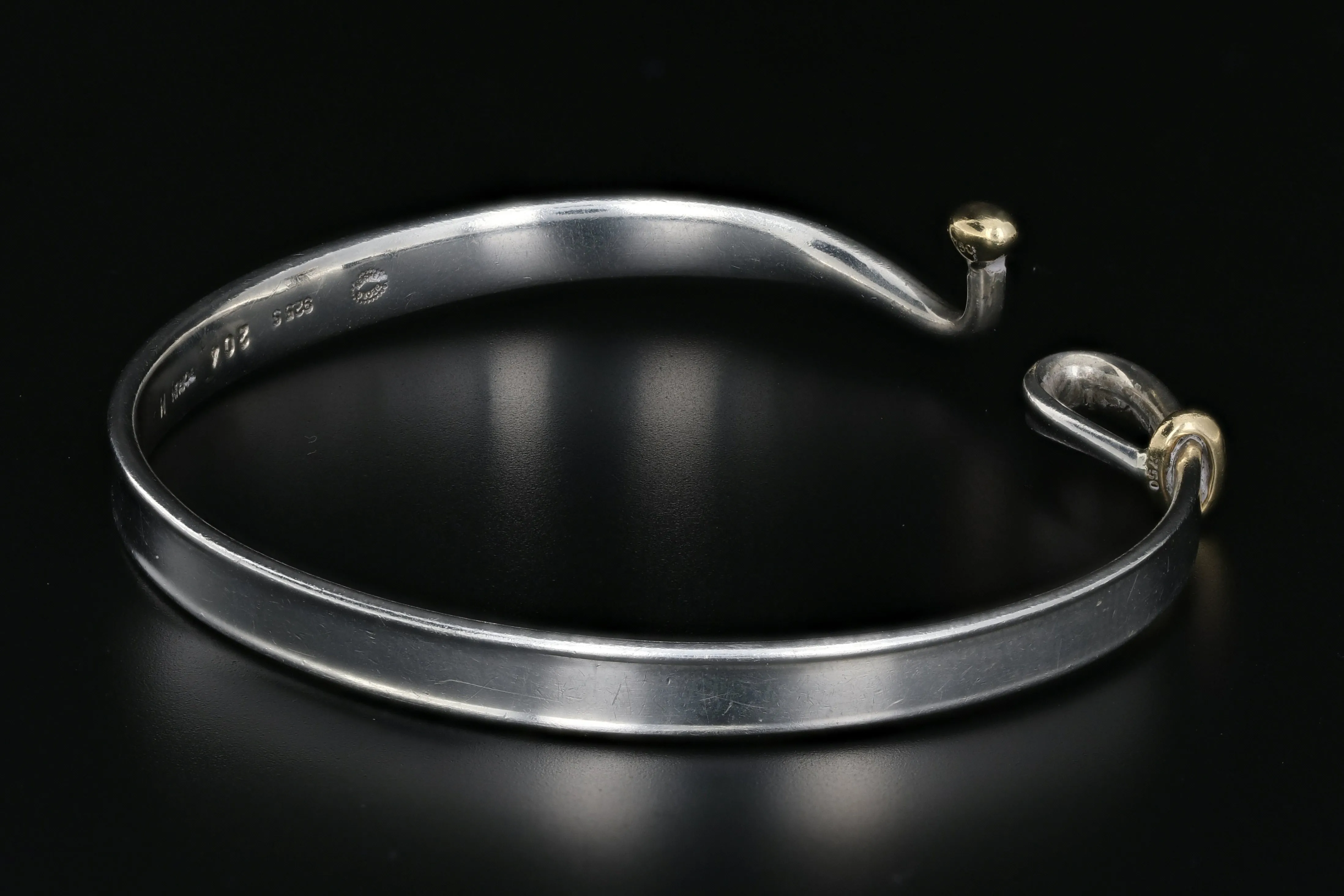 George Jensen 18K and Sterling Silver Hook & Eye Bracelet.