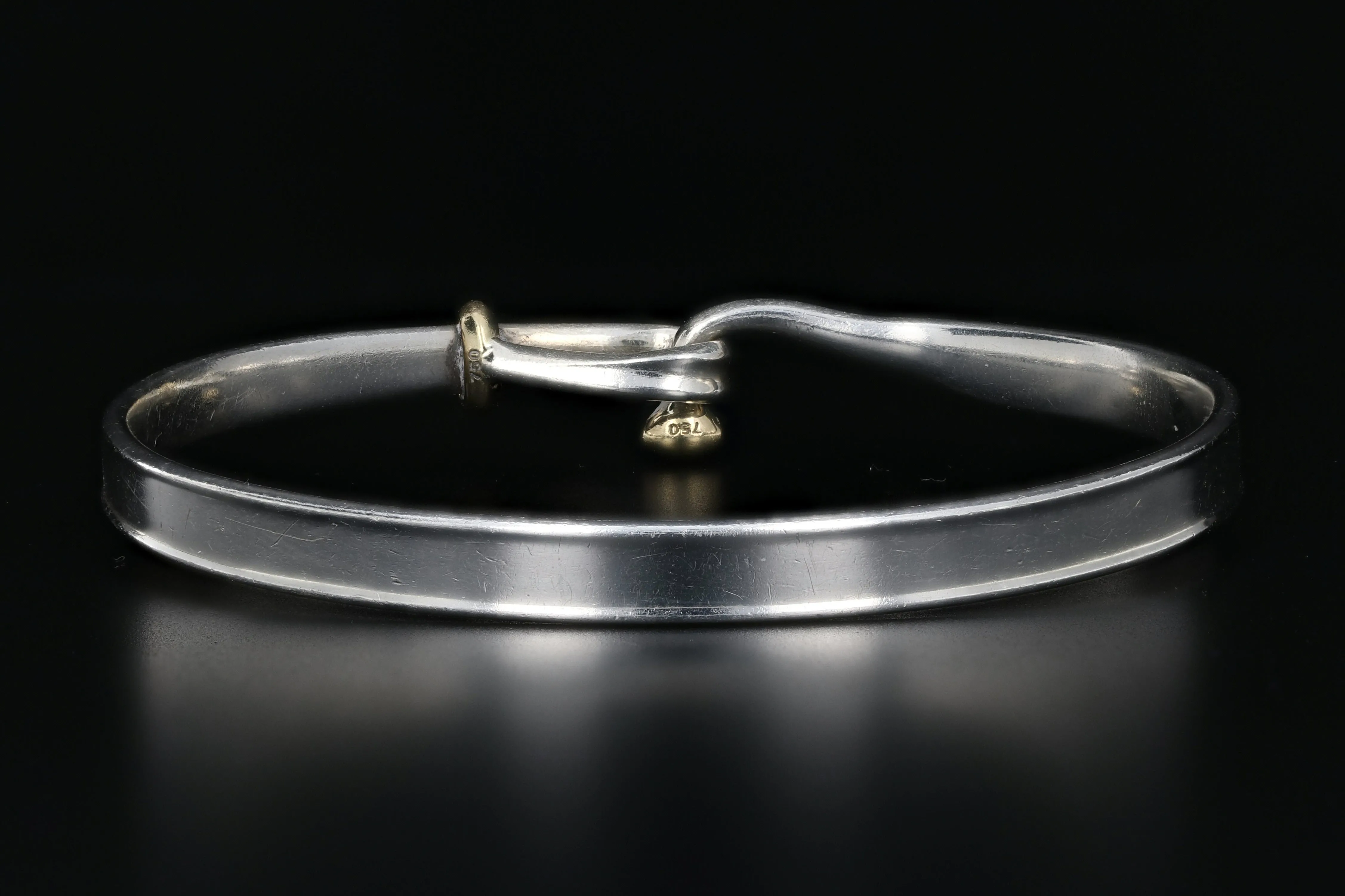George Jensen 18K and Sterling Silver Hook & Eye Bracelet.