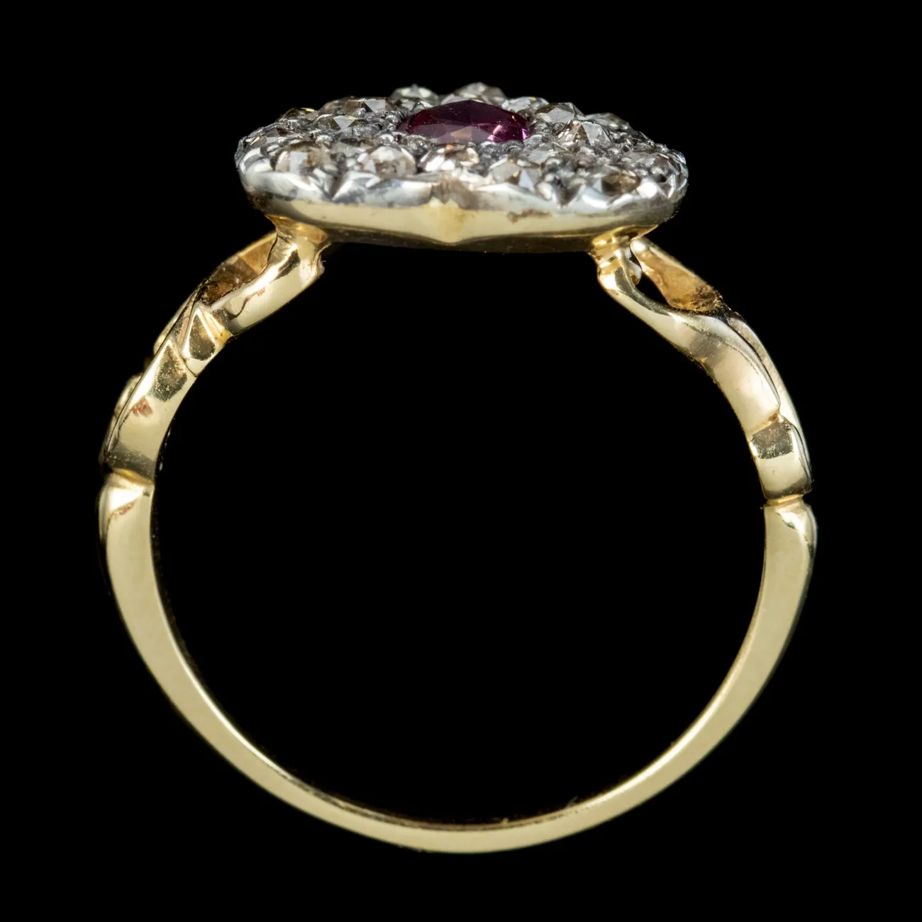 Georgian Style Pink Sapphire Diamond Heart Ring