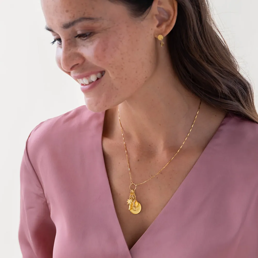 Ginkgo Vintage Coin Gold Plated Charm