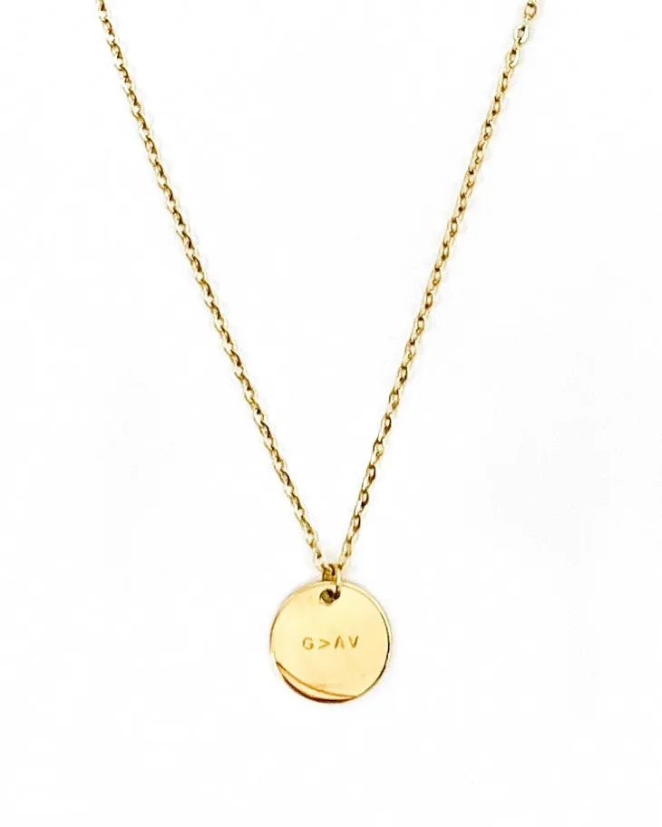 God is Greater Coin Necklace
