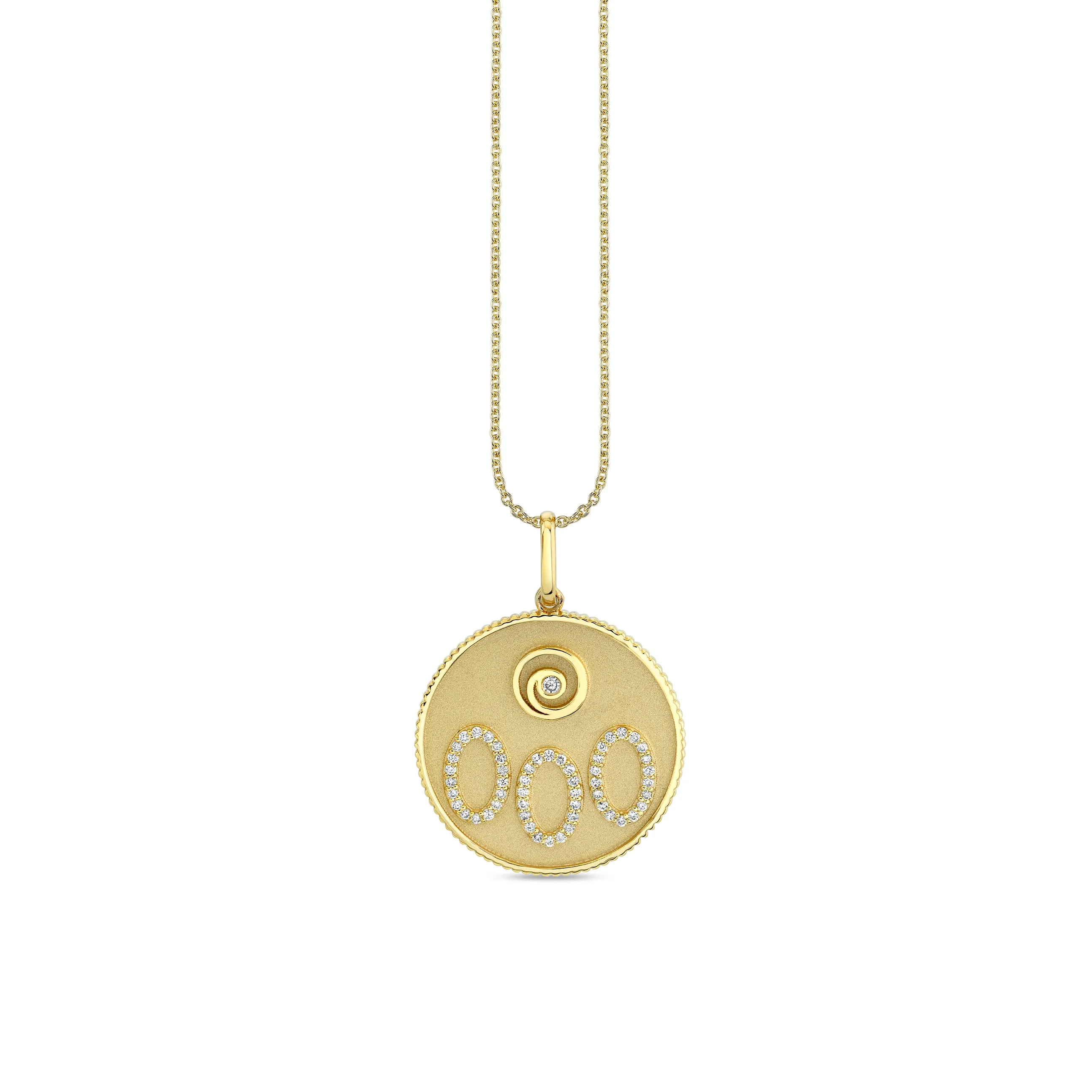 Gold & Diamond 000 Angel Number Charm
