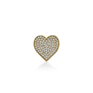 Gold & Diamond Large Heart Stud