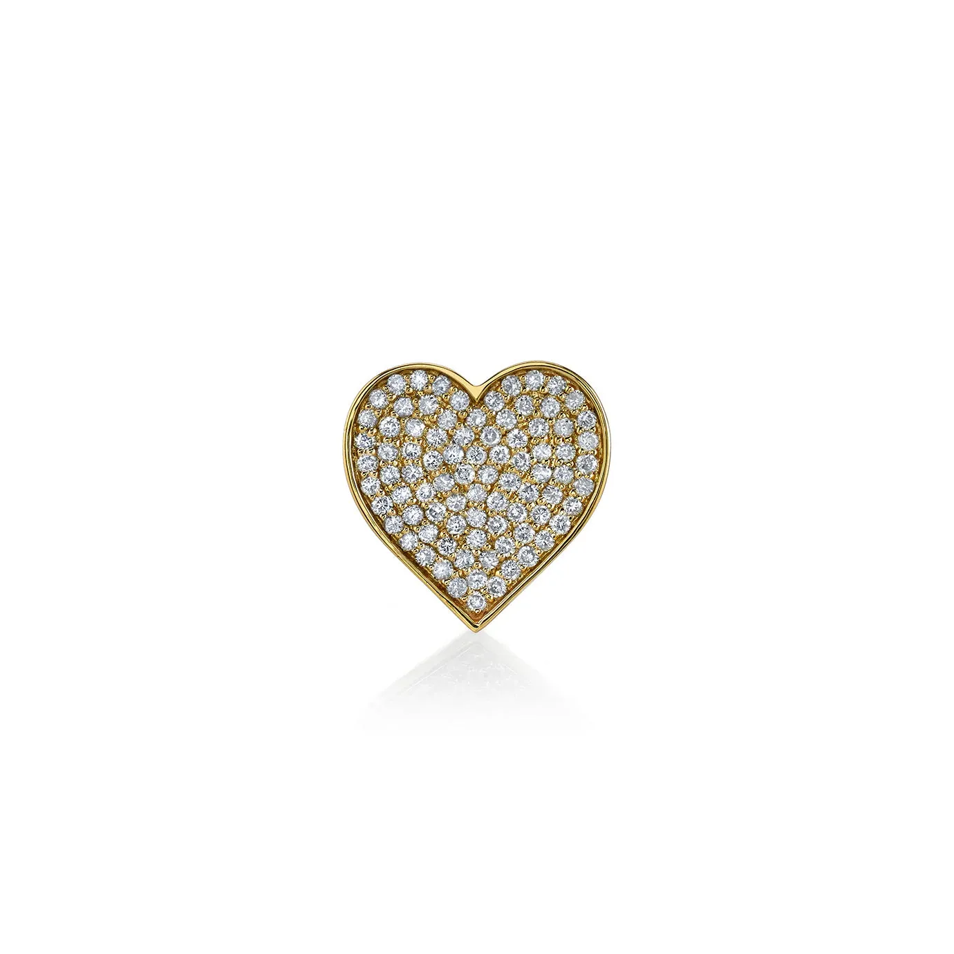 Gold & Diamond Large Heart Stud