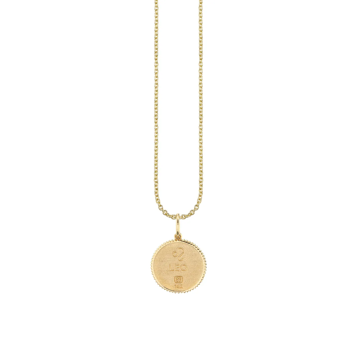 Gold & Diamond Leo Zodiac Medallion
