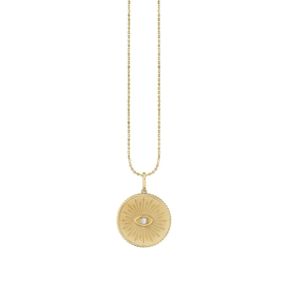 Gold & Diamond Marquise Eye Coin Charm
