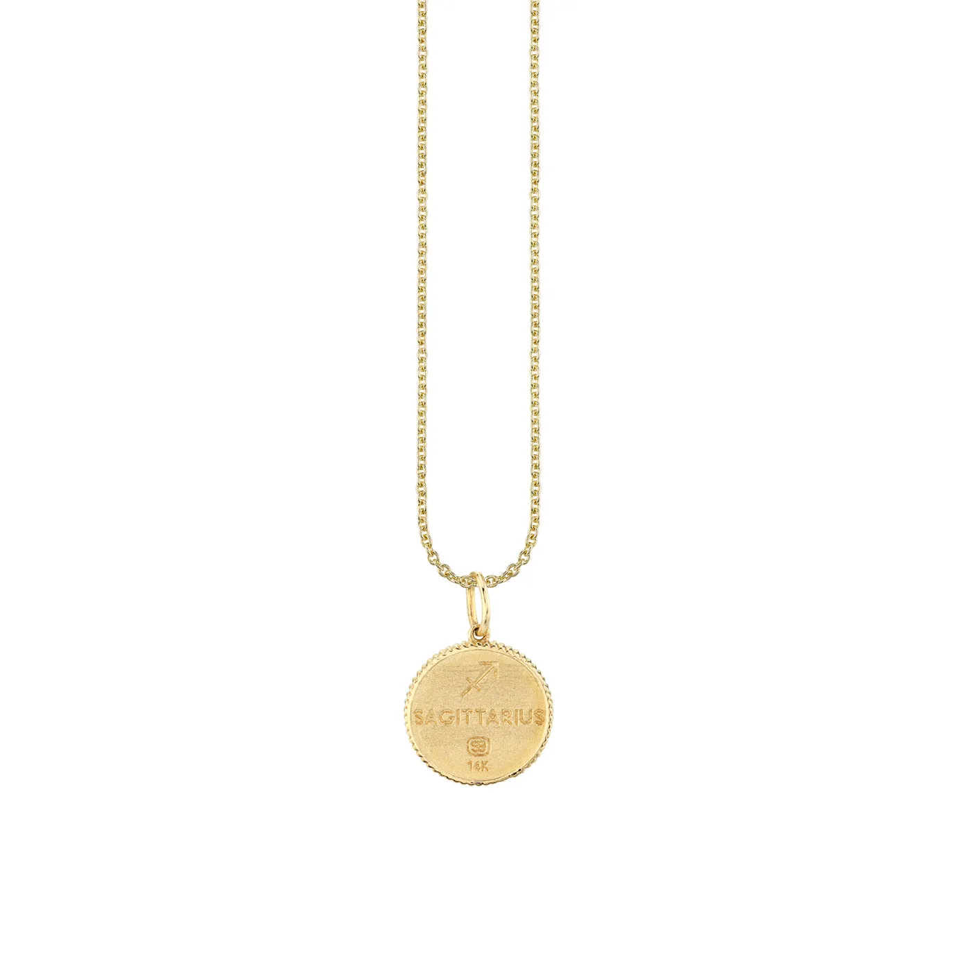 Gold & Diamond Sagittarius Zodiac Medallion