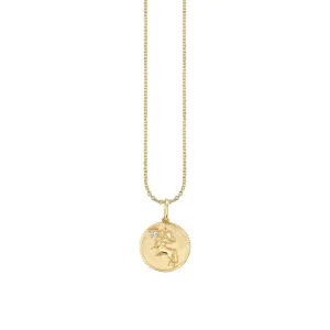 Gold & Diamond Sagittarius Zodiac Medallion