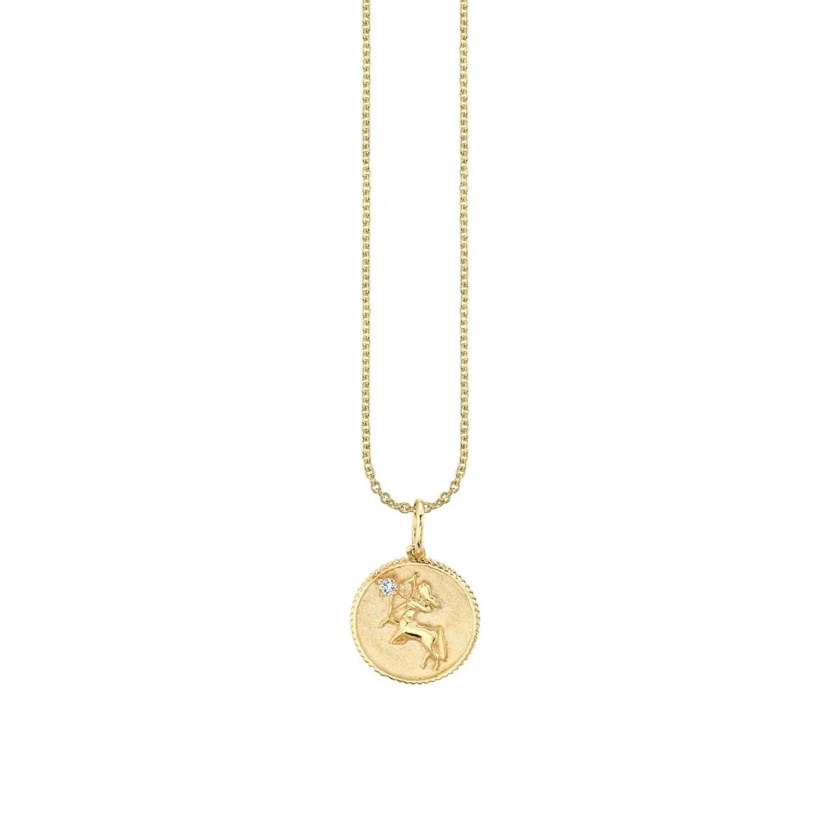 Gold & Diamond Sagittarius Zodiac Medallion