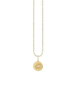 Gold & Diamond Small Marquise Eye Coin Charm