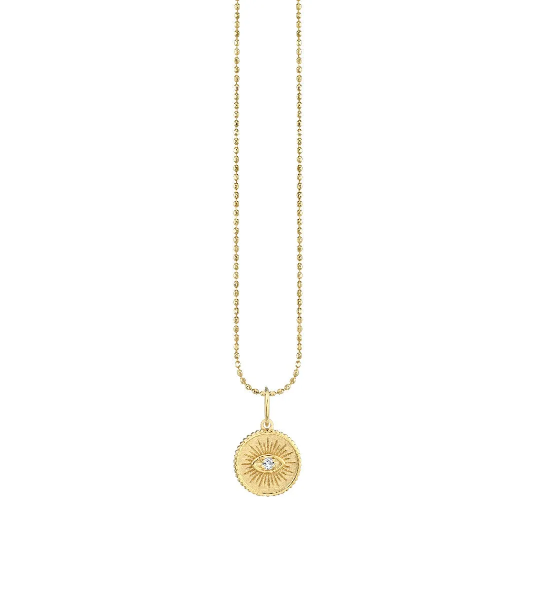 Gold & Diamond Small Marquise Eye Coin Charm