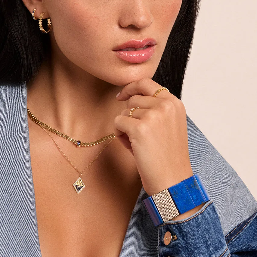 Gold & Diamond Sundial Medallion