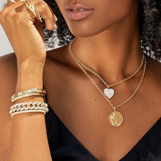 Gold & Diamond Sunset Coin Charm