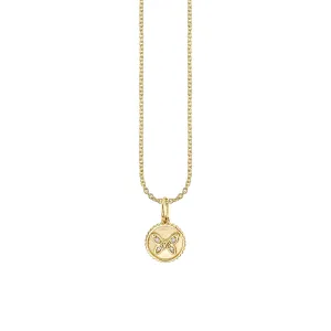 Gold & Diamond Tiny Butterfly Coin Charm