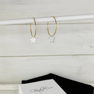 Gold & Silver Star Hoop Earrings