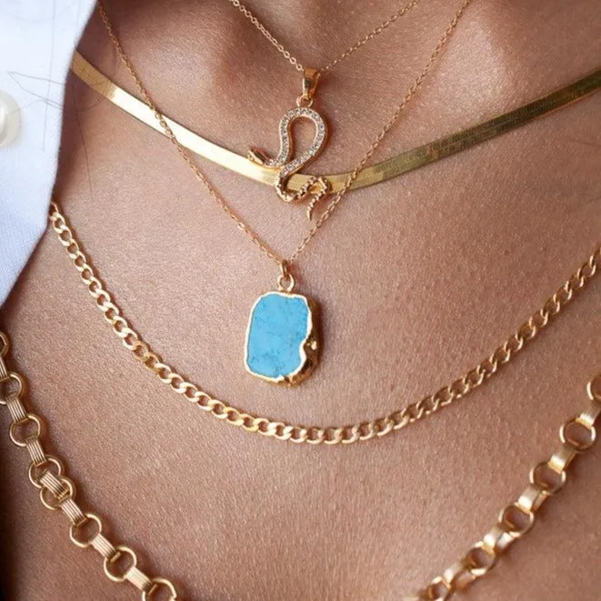 Gold Dipped Turquoise Necklace