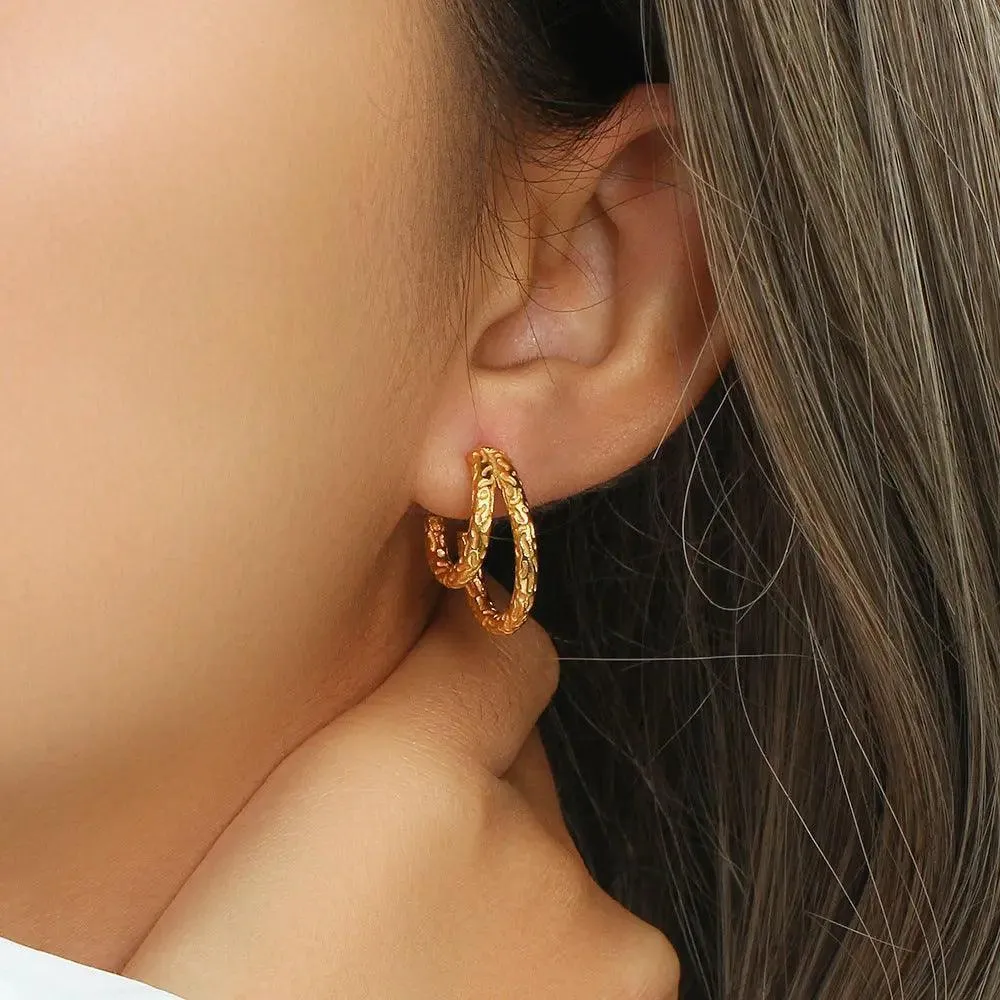 Gold Double Hoop Earrings
