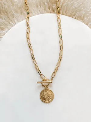 Gold Filled French Coin Necklace
