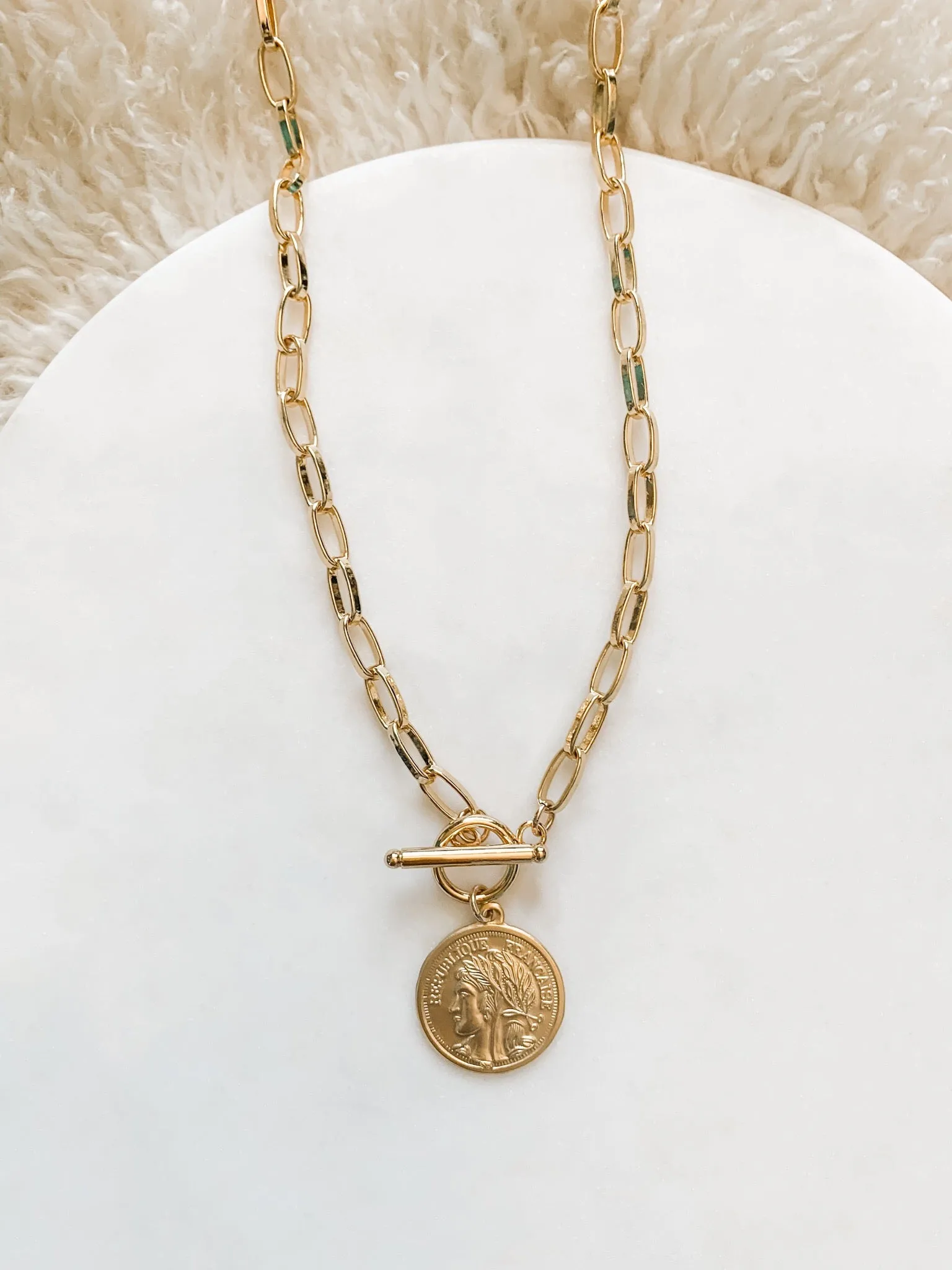 Gold Filled French Coin Necklace