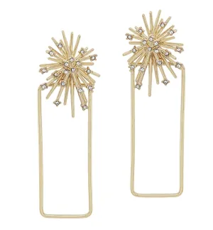 Gold Firework Earring with Hoop