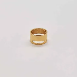 Gold Geo Wide Bar Ring - Imperfect
