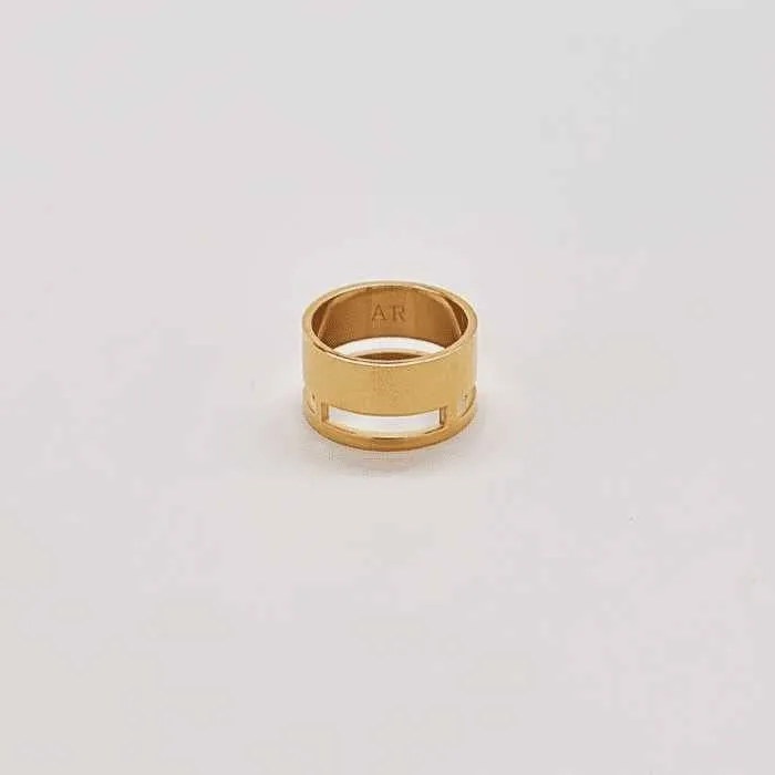 Gold Geo Wide Bar Ring - Imperfect